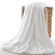 Coperta in pile a doppio strato per neonati primaverile e autunnale (bianca)
