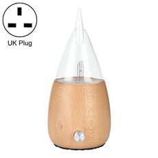 Umidificatore d'aria per aromaterapia in vetro e legno con spray per olio essenziale, diffusore senz'acqua, tipo di spina: spina UK (venatura del legno chiaro)