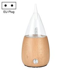 Umidificatore d'aria per aromaterapia in vetro e legno con spray per olio essenziale, diffusore senz'acqua, tipo di spina: spina europea (venatura del legno chiaro)