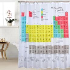 Tavola periodica della doccia Tenda da doccia in poliestere con stampa muffa impermeabile, dimensioni: 180x180 cm