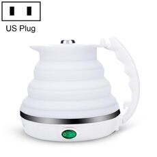 Pieghevole in silicone portatile intelligente temperatura costante da viaggio per campeggio Bollitore elettrico, cavo di alimentazione Specifiche: Plucco USA (bianco)
