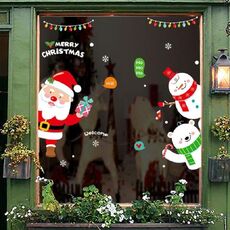 Adesivi murali natalizi Adesivi murali per festival di vetro per finestre Babbo Natale Murale Decorazione per la casa di Capodanno (Babbo Natale)