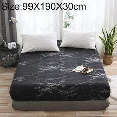 Copriletto con motivo in marmo Coprimaterasso Coprimaterasso Copripiumino con angoli, Dimensioni: 99X190X30cm (Nero)