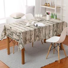 Tovaglia in lino cotone imitazione corteccia, dimensioni: 120x160 cm (venatura del legno)