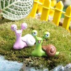 4 PC in miniatura statue Lumaca decorato Giardino del giocattolo decorazioni, colore casuale di consegna