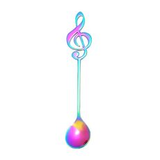 Cucchiaio creativo per note musicali, cucchiaio per mescolare il caffè, cucchiaio da bar in acciaio inossidabile, titanio, cucchiaio da regalo (colorato)