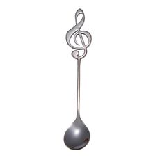 Cucchiaio creativo per note musicali, cucchiaio per mescolare il caffè, cucchiaio da bar in acciaio inossidabile, titanio, cucchiaio da regalo (nero)