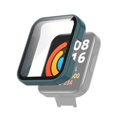 Per Xiaomi Redmi Watch 2 Lite Versione esterna PC + custodia protettiva per orologio in vetro temperato (ago di pino verde)