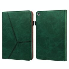Per Huawei MediaPad M5 Lite 10.1 custodia in pelle a righe in rilievo in piena (verde)