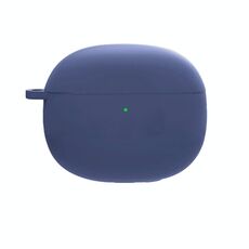 Per Redmi Buds4 Pro Custodia protettiva per auricolari in silicone con moschettone D (blu scuro)