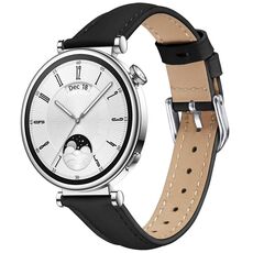 Cinturino sottile in vera pelle da 18 mm (nero)