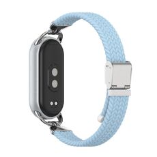 Cinturino per orologio intrecciato in nylon a due sezioni con testa in metallo per Xiaomi Smart Band 10/9/8 (blu nebbia)