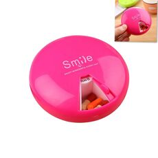 Portapillole portatile con rotazione del contenitore per pillole per farmaci da 7 giorni (rosa rosso)