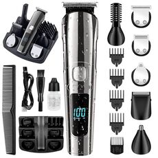 Kit tagliacapelli elettrico impermeabile 6 in 1 per uomo, tagliacapelli per naso, tagliacapelli per baffi, rasoio per il corpo 8688