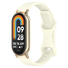 Cinturino per orologio in silicone con fibbia a farfalla da 12 mm (bianco retrò)