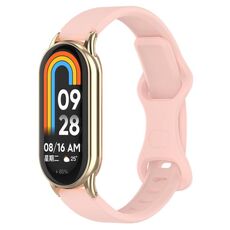 Cinturino per orologio in silicone con fibbia a farfalla da 12 mm (rosa chiaro)