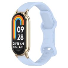 Cinturino per orologio in silicone con fibbia a farfalla da 12 mm (azzurro chiaro)