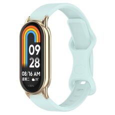 Cinturino per orologio in silicone con fibbia a farfalla da 12 mm (blu foschia)