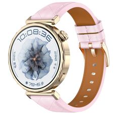 Cinturino per orologio con fibbia in oro rosa in pelle quadrata da 18 mm (rosa)