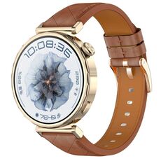 Cinturino per orologio con fibbia in oro rosa in pelle quadrata da 18 mm (marrone)