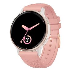 Cinturino per orologio in silicone con fibbia in oro rosa goffrato da 20 mm (rosa)