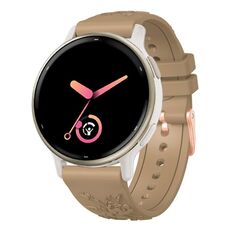 Cinturino per orologio in silicone con fibbia in oro rosa goffrato da 20 mm (cachi)