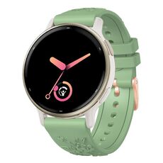 Cinturino per orologio in silicone con fibbia in oro rosa goffrato da 20 mm (verde chiaro)