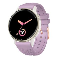 Cinturino per orologio in silicone con fibbia in oro rosa goffrato da 20 mm (viola chiaro)