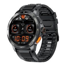 AK77 BT Call Smart Watch, supporta ossigeno nel sangue / pressione sanguigna / frequenza cardiaca / monitoraggio della salute sportiva (silicone nero)