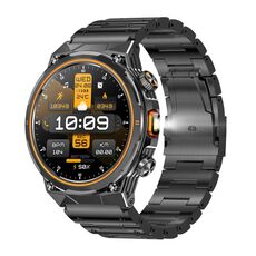 AK81 BT Call Smart Watch, supporta la pressione sanguigna / frequenza cardiaca / monitoraggio della salute sportiva Fitness Tracker (acciaio nero)