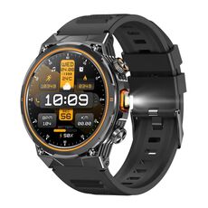AK81 BT Call Smart Watch, supporta la pressione sanguigna / frequenza cardiaca / monitoraggio della salute sportiva (silicone nero)