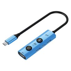 YCE V297 Adattatore HUB USB-C / Type-C 7 in 1, stazione di docking AI, supporto uscita 4K (blu)