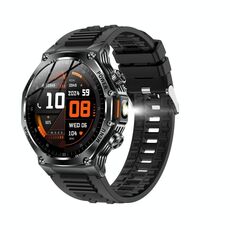 AK82 BT Call Smart Watch, supporta ossigeno nel sangue / pressione sanguigna / frequenza cardiaca / monitoraggio della salute sportiva (silicone nero grigio siderale)