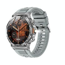AK82 BT Call Smart Watch, supporta ossigeno nel sangue / pressione sanguigna / frequenza cardiaca / monitoraggio della salute sportiva (silicone grigio argento)