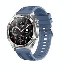 AK83 BT Call Smart Watch, supporta la pressione sanguigna/frequenza cardiaca/monitoraggio della salute sportiva (silicone intrecciato blu acciaio)