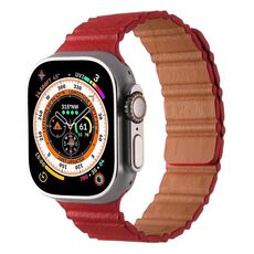 Cinturino magnetico in pelle PU per Apple Watch 42 mm / 41 mm / 40 mm / 38 mm (rosso)