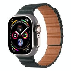 Cinturino magnetico in pelle PU per Apple Watch 42 mm / 41 mm / 40 mm / 38 mm (verde cedro)