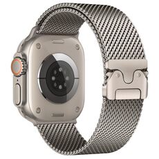 Cinturino per Apple Watch 46mm / 49mm / 45mm / 44mm xDfind Umbrella Buckle Think Milanese in acciaio inossidabile (color titanio)