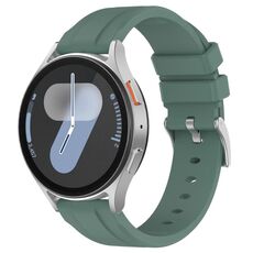 Cinturino per orologio in silicone con fibbia in acciaio tinta unita a testa piatta da 20 mm (verde oliva)