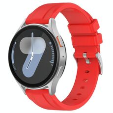 Cinturino per orologio in silicone con fibbia in acciaio tinta unita a testa piatta da 20 mm (rosso)