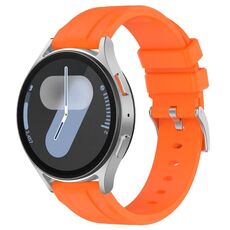 Cinturino per orologio in silicone con fibbia in acciaio tinta unita a testa piatta da 22 mm (arancione)