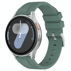 Cinturino per orologio in silicone con fibbia in acciaio tinta unita a testa piatta da 22 mm (verde oliva)