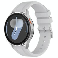 Cinturino per orologio in silicone con fibbia in acciaio tinta unita a testa piatta da 22 mm (grigio)