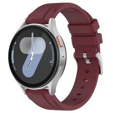 Cinturino per orologio in silicone con fibbia in acciaio tinta unita a testa piatta da 22 mm (rosso vino)