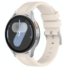 Cinturino per orologio in silicone con fibbia in acciaio tinta unita a testa piatta da 22 mm (Starlight)