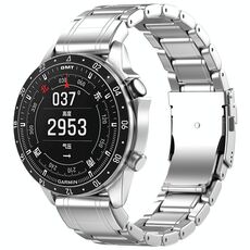 Per cinturino per orologio in metallo puro titanio con fibbia di sicurezza da 22 mm Gamin (argento)