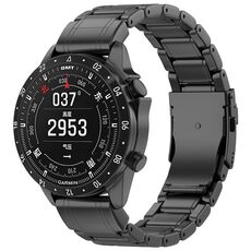 Cinturino per orologio in metallo puro titanio con fibbia di sicurezza da 26 mm per Gamin (nero)