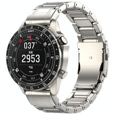 Per cinturino per orologio in metallo puro titanio con fibbia di sicurezza da 26 mm Gamin (color titanio)
