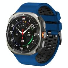 Cinturino traspirante in silicone bicolore per Samsung Galaxy Watch Ultra 47 mm (blu e nero)