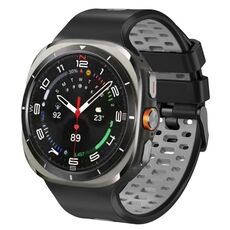 Cinturino traspirante in silicone bicolore per Samsung Galaxy Watch Ultra 47 mm (nero grigio)